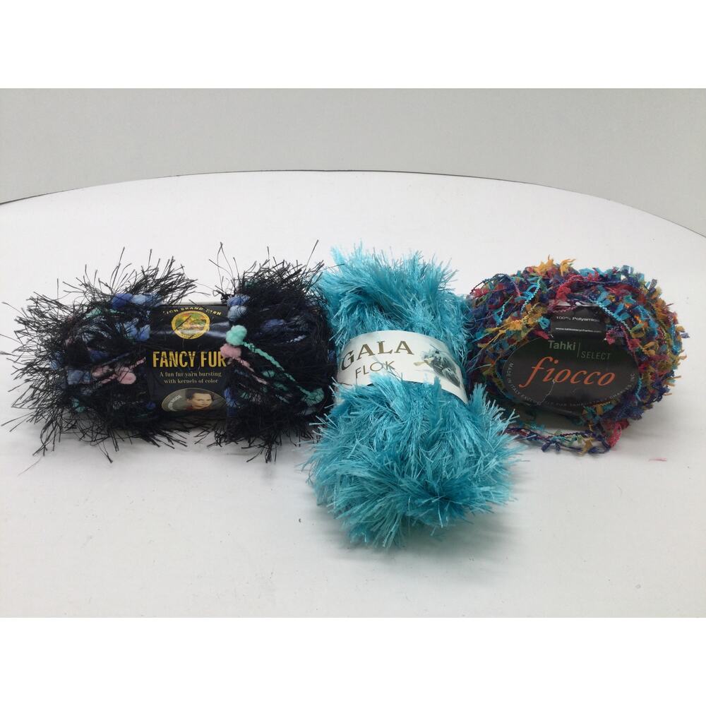 Eyelash Yarn Destash Unused mixed lot 6oz NWT